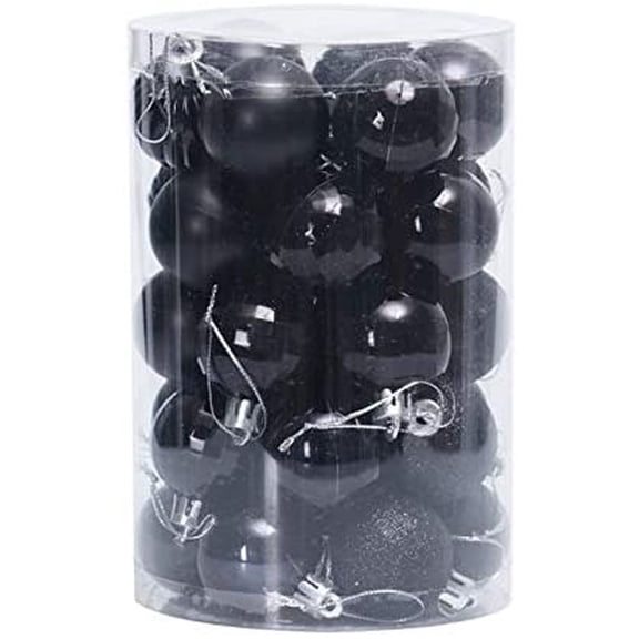 Historyli 34 Pcs Christmas Ball Ornament,Shatterproof Xmas Tree Hanging Ball Ornaments Set,Decorations Perfect for Holiday,Black