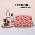 thumbnail image 4 of Bingfone Cute Strawberry Print Leather Makeup Bag, Portable Hand-held Zipper Female Cosmetic Bag Toiletry Bag, Suitable for Home and Travel, 4 of 6