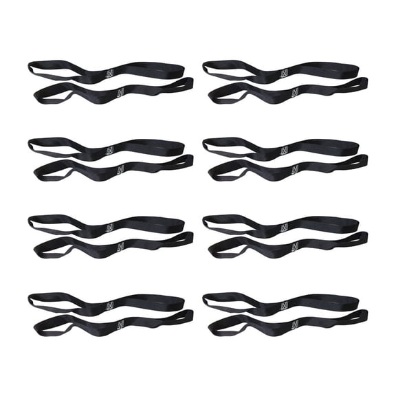 (8 pack) Motorcycle Handle Bar Straps (Pair) Black