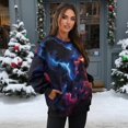 thumbnail image 3 of HELLHERO Lightning Wolf Print Oversized Sweatshirt for Women Long Sleeve Crewneck Pullover Sweatshirt Fall Winter Outfit Clothes Size L, 3 of 7