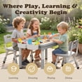 thumbnail image 5 of LINLUX Kids Table and 4 Chairs Set, 3 in 1 Activity Table for Children with Removable Tabletop, Gray, 5 of 9