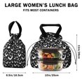 thumbnail image 5 of Black Halloween Bat Silhouettes Drawstring Lunch Bag Women - Drawstring Lunch Bag Insulated for Work Office - Stain-Resistant Large Lunchbags for Women with Multi-Pockets, 5 of 6