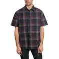 thumbnail image 4 of YAGO Men's Casual Plaid Short Sleeve Woven Button Down Shirt Black 5G (Large), 4 of 8