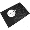 thumbnail image 5 of ZOURIH Black Placemats Set of 3 - Heat Resistant Non-Slip Place mats for Dining Table, Washable Durable PVC Vinyl Woven Table Mats,Black, 5 of 8