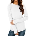 thumbnail image 6 of Bxsruta Womens Long Sleeve Tops Crewneck Pullover Shirts Basic Tee Casual Athletic Tops, 6 of 8