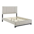 thumbnail image 6 of Upholstered King Platform Bed Frame with 2-Tone Wood Finish, No Box Spring Required, Sturdy Slat Base for Mattress Support and Airflow, 6 of 10