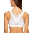thumbnail image 1 of MELENECA Soutien-Gorge Posture Sans Armatures à Fermeture devant pour Femme Blanc 34F, 1 of 4