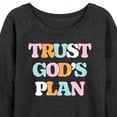 thumbnail image 3 of Instant Message - Trust God's Plan - Women's Lightweight French Terry Long Sleeve Shirt, 3 of 6