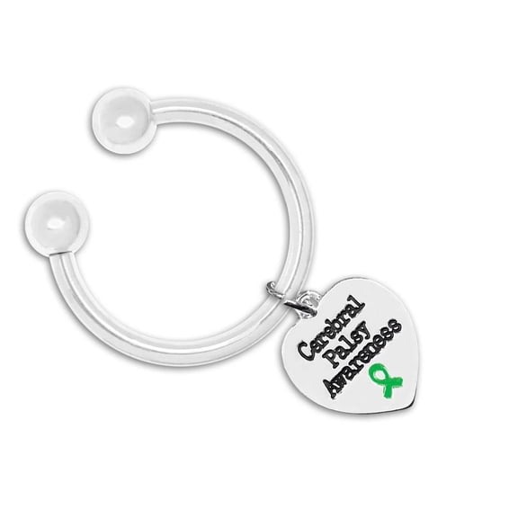 Cerebral Palsy Awareness Heart Key Chains