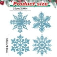 thumbnail image 3 of 6PC Sparkly Snowflake Ornaments For Christmas Tree Plastic Flake Decor With Glitter Powder Hollow Design Hanging Decorations For Xmas Holiday Home 3.94 Inch, 3 of 9