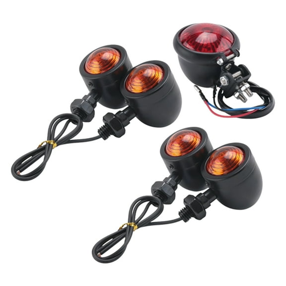 5Pcs/Set Motorcycle Turn Signals Rear Tail Lights Brake Stop Lamp for Cafe Racer Chopper