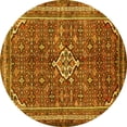 thumbnail image 1 of Ahgly Company Machine Washable Indoor Round Persian Yellow Traditional Area Rugs, 4' Round, 1 of 4