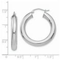 thumbnail image 3 of 14k White Gold Polished 5mm Lightweight Hoop Earrings, 3 of 3
