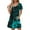 Mint Green, variant on Dress for Women Plus Size Short-sleeved V-neck Summer Print Casual Dress