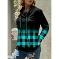 thumbnail image 2 of Gvmfive Womens Plaid Cowl Neck Long Sleeve Pullover Casual Tunic Sweatshirts, 2 of 3