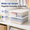 White Lid, variant on 2-Pack Snaplock Clear Plastic Storage Organizer Bins with Lids, 28 Quart Stackable Container Boxes for Bedroom, Bathroom, Garage, Closet, and Office Organization