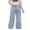 Light Blue, variant on OYYN Jeans for Girls Bowknot Print Elastic Waist Denim Pants Basic Straight Leg Trousers with Pockets