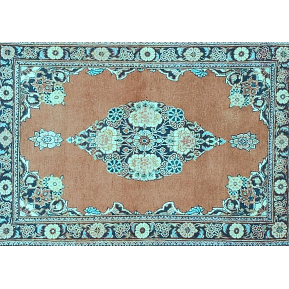 Ahgly Company Indoor Rectangle Persian Light Blue Traditional Area Rugs, 4' x 6'
