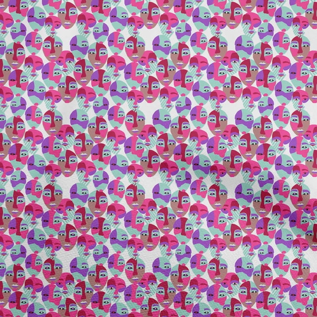 oneOone Polyester Spandex Fuschia Pink Fabric Abstracts Sewing Material Print Fabric By The Yard 56 Inch Wide