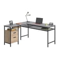 thumbnail image 3 of Sauder Market Commons Engineered Wood/Metal L-Desk in Prime Oak, 3 of 16