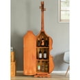 thumbnail image 6 of Vintiquewise QI003769 79 x 24.50 x 12 in. Tall Violin 3 Shelf Large Violin Shaped Wine Cabinet with Door, Brown, 6 of 8