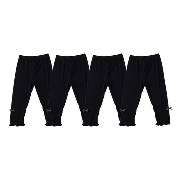 Usaibhir 4-Pack Girls' Capris Leggings Summer Thin Modal Cotton Kids 3/4 Tights for Kids 3-12 Years