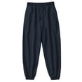 thumbnail image 3 of RXIRUCGD Men's Solid Color Pocket Drawstring Casual Youth Versatile Sports Oversized Pants, Navy, Size: S, 3 of 8