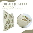 thumbnail image 4 of Fabdivine “Neha” Hand Block Printed Cushion – Green & Brown Floral Linen Blend Pillow Cover for Farmhouse Décor, 4 of 6