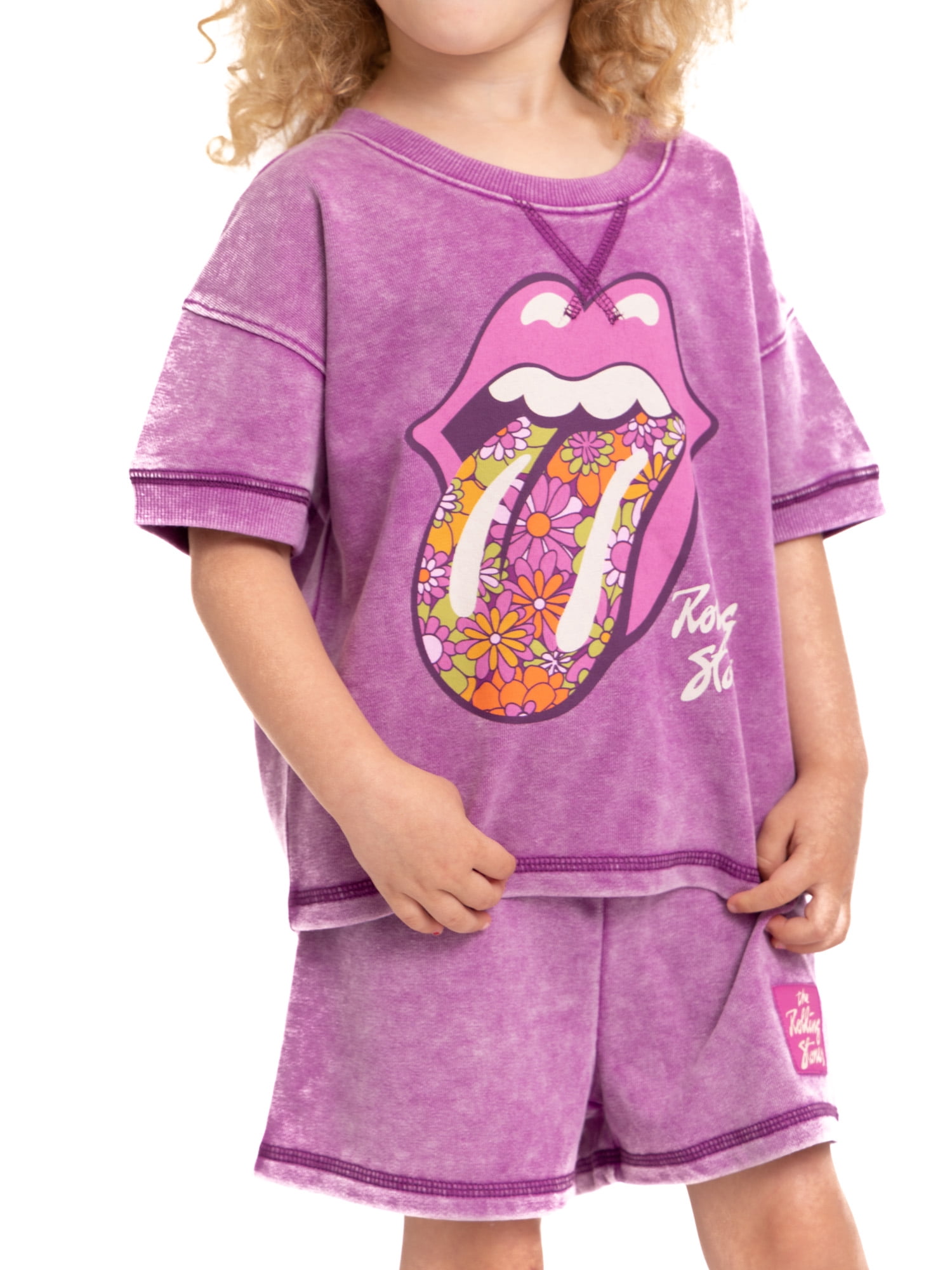 Rolling Stones Toddler Girls Tee and Shorts Set, 2-Piece, Sizes 12M-5T