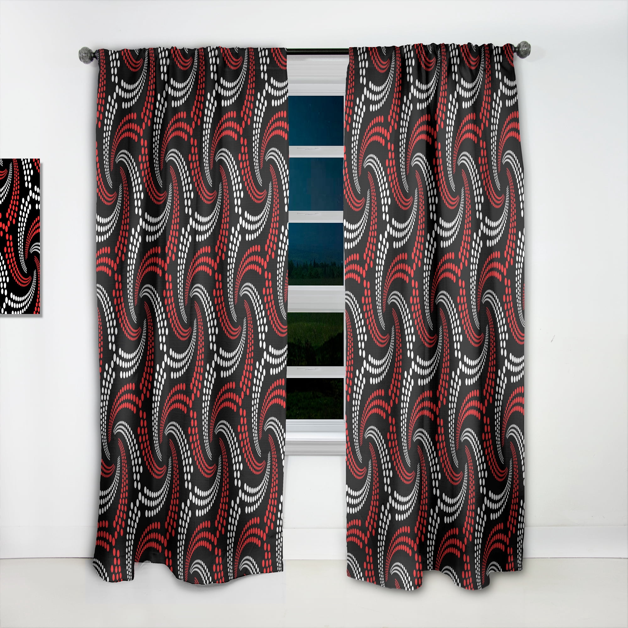 Designart 'Bituminous Impressions VII' Mid-Century Modern Curtain Panel