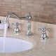 thumbnail image 1 of Grifo cruzado de cobre cromado moderno Grifo cruzado plateado Grifo giratorio de 360 ° para lavabo Grifos para fregadero de agua Grifo mezclador de cerámica con grifo G1/2, 1 of 5