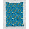 thumbnail image 1 of Carnival Tapestry, Celebration with Funny Dancing Men and Women in Vivid Costumes Music, Wall Hanging for Bedroom Living Room Dorm Decor, 60"W X 80"L, Sea Blue and Multicolor, by Ambesonne, 1 of 2