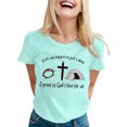 thumbnail image 1 of LUOGENLI T-shirts pour Femme pour Femmes T-Shirt Décontracté à Imprimé de Lettres Col Rond Manches Courtes T-Shirt Plusieurs Couleurs Tee T-shirts Femmes Blanc Saint-Valentin 4TG T-shirts pour Femmes T-shirts Graphiques Pâques Vert Menthe m, 1 of 5