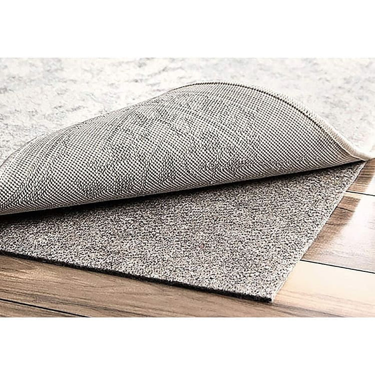 Nonslip Grey Noise Reducing Carpet Mat Rug Pad for Hard Floors 5' x 5