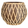 thumbnail image 5 of Creative Co-Op Glass Votive Holder with Woven Rattan Sleeve, Brown and Natural, 5 of 5