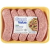 Great Value: Mild Italian Sausage, 19.76 Oz