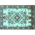 thumbnail image 1 of Ahgly Company Indoor Rectangle Medallion Light Blue Traditional Area Rugs, 2' x 4', 1 of 4