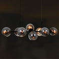 thumbnail image 2 of KPIBEST Modern Black Linear Chandelier Pendant Light 8-Lights Glass Pendant Lighting Mid Century Globe Dining Light Fixture for Living Room Kitchen, 2 of 14