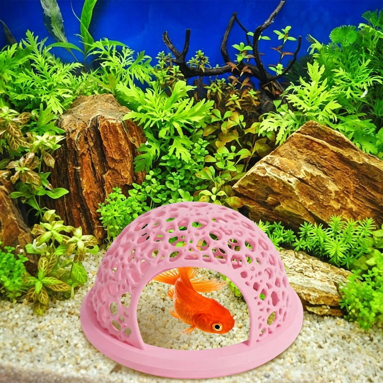 betta fish bowl accessories AQUEON KIT WITH DIVIDER polished lid Medium Rock Cave Aquarium Decor