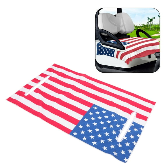 PAMINGONO 1Pcs Red Superfine Fiber Golf Cart Seat Cover Flag Series 51.2x31.5x0.04in