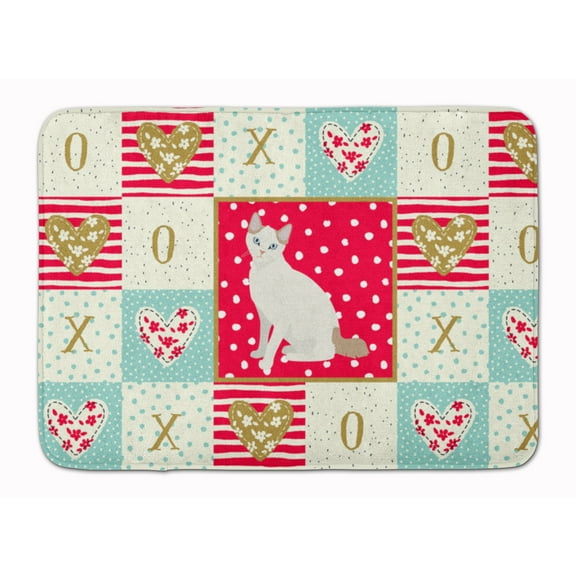 Korean Bobtail Cat Love Machine Washable Memory Foam Mat