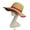 Fuchia, variant on Wide Brim Paper Straw Hat w/ Color Band & Trim - Black - HT-6039BK