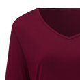 thumbnail image 5 of Wuphunn Long Sleeve Shirts for Women's Clothing Shirts for Women Tops for Women Trendy Work Tops for Women V Neck Tops Casual Shirts Tops for Women's T-shirts Unisex Tshirt Red S, 5 of 9