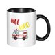 thumbnail image 1 of Taza de cerámica divertida de dos colores para el desayuno, taza de leche, taza de café, ambulancia Wee Woo Amr Ems Emt, 1 of 5