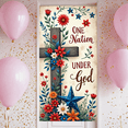 thumbnail image 5 of Floral Design Cross Christian Patriotism Banner Symbolic Elements Festival Decoration for Religious Event Indoor Display Church Decor, 5 of 7