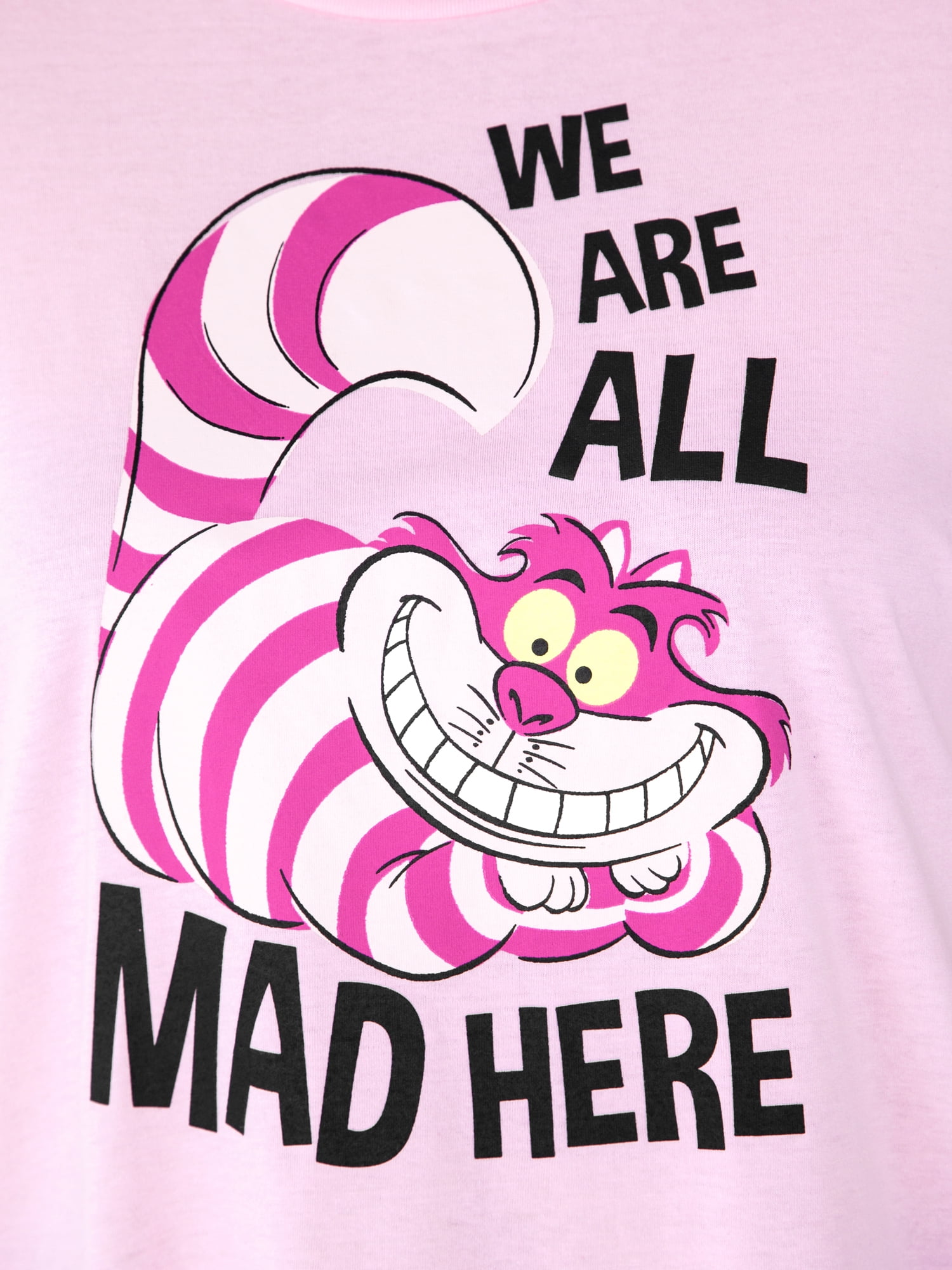 Women's Cheshire Cat Alice in Wonderland Plus Size TShirt Pink
