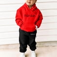 thumbnail image 3 of MEZZALL Ensemble de Survêtement à Capuche pour Enfants Filles Garçons Unisexe 2 Pcs Sweat à Capuche Pantalon Ensemble de Survêtement pour Tout-Petits, Rouge, 8-10 Ans, 3 of 4