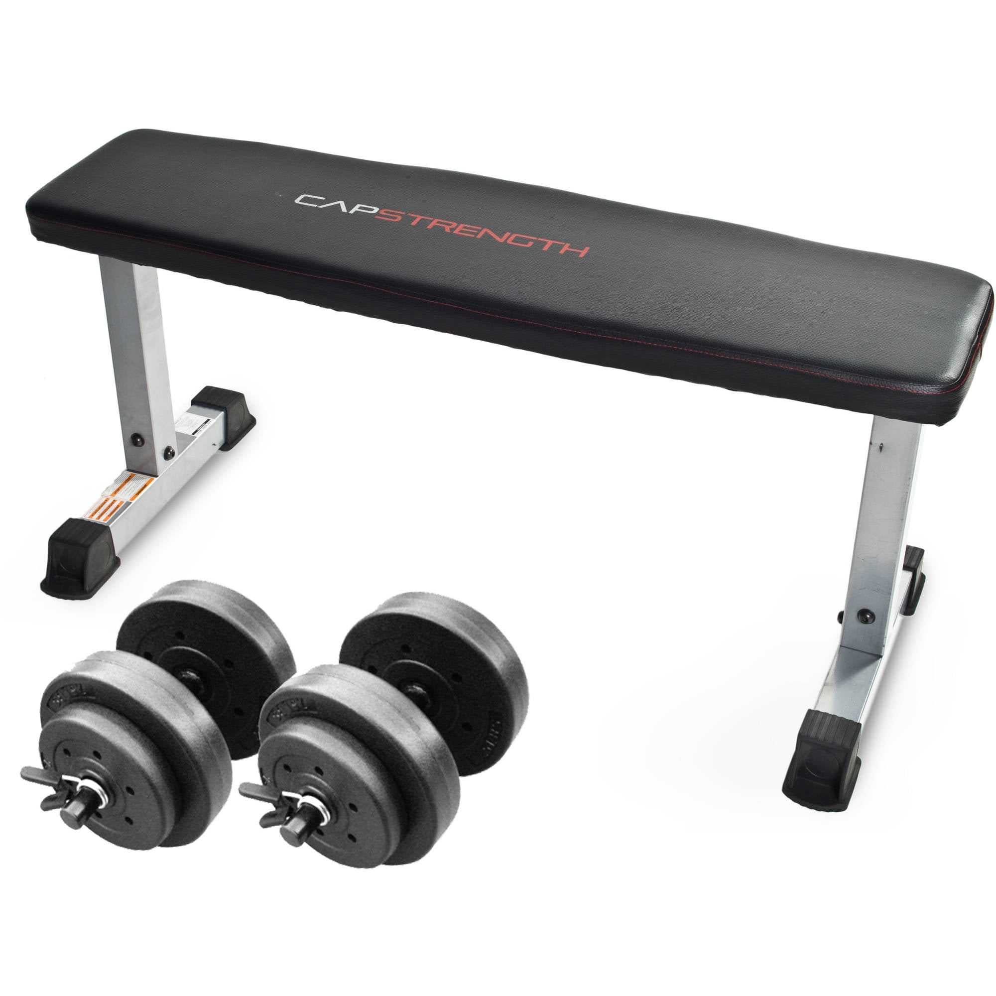 CAP Strength Flat Bench With Adjustable Dumbbell Set