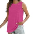 thumbnail image 4 of Fanxing Keyhole Tank Tops for Women Sleeveless Tanks Summer Solid Color Cutout Camisole Crew Neck Casual Tees Shirts, 4 of 8