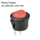 thumbnail image 3 of Interruptor de palanca redondo rojo para barco, coche, marino, 2 pines ON/OFF AC 250V/6A 125V/10A, 1 pieza, 3 of 4